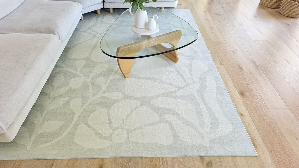 Tani Grey Botanical Washable Rug