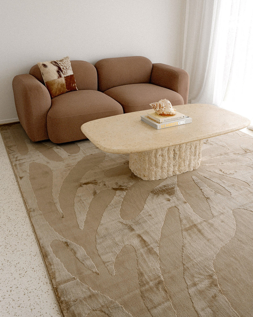 Tann Textured Abstract Neutral Washable Rug