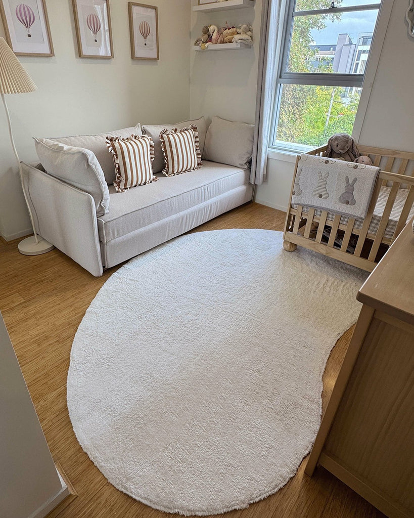 Tasha Modern Cream Cotton Washable Rug