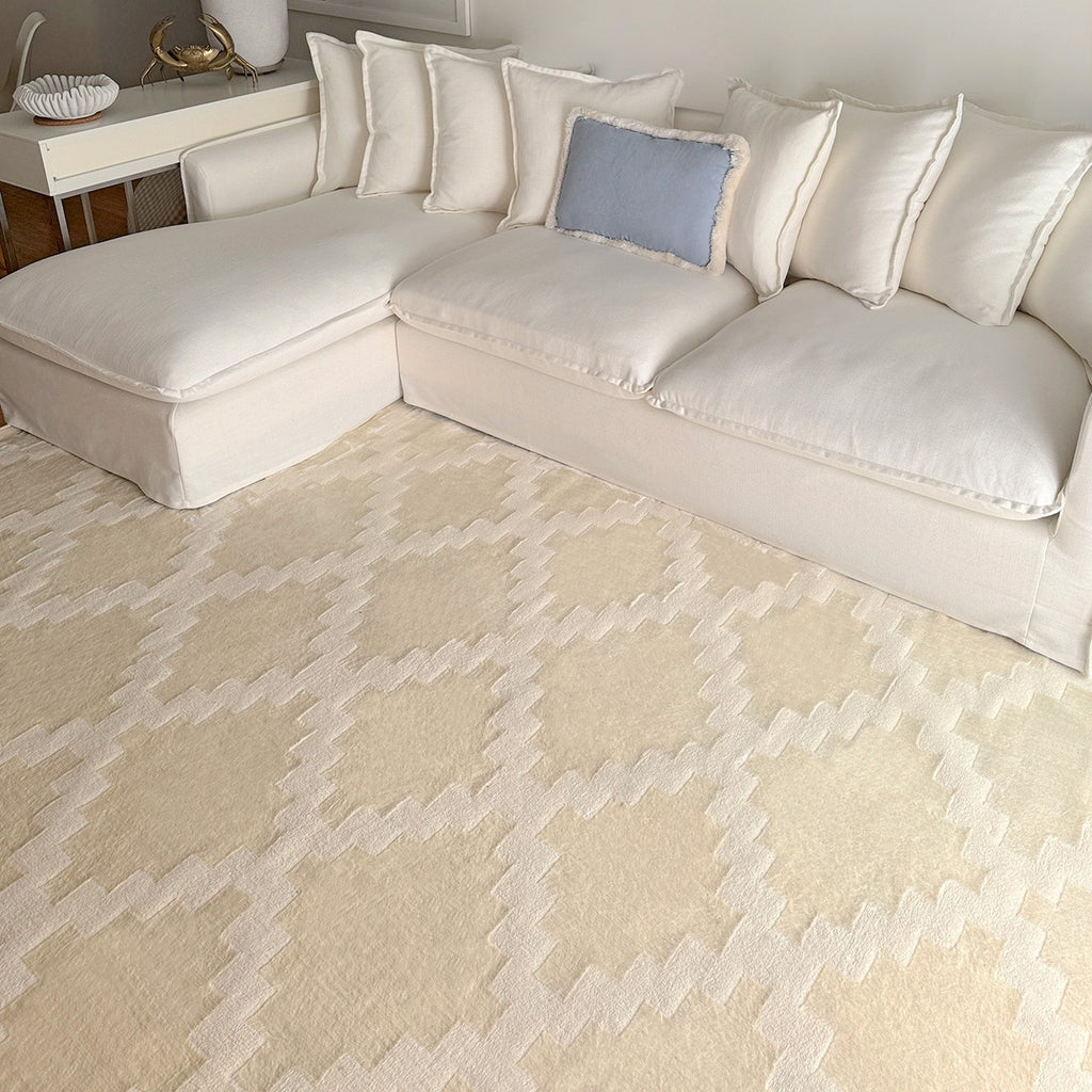 Tata Textured Diamond Neutral Rug