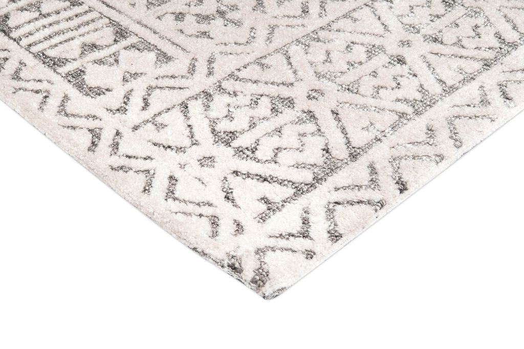 Tatiana Ivory and Grey Textured Tribal Rug