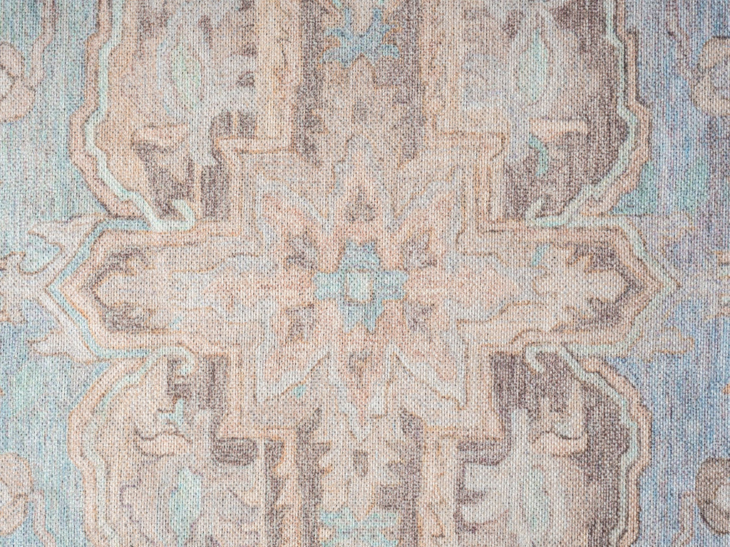 Tavi Blue and Pink Multi-Colour Distressed Washable Rug