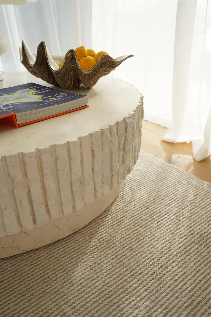 Tilos Natural Stone Hand Loomed Cotton Rug