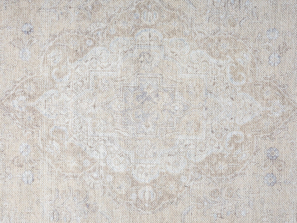 Tinka Beige and Grey Traditional Distressed Washable Runner Rug