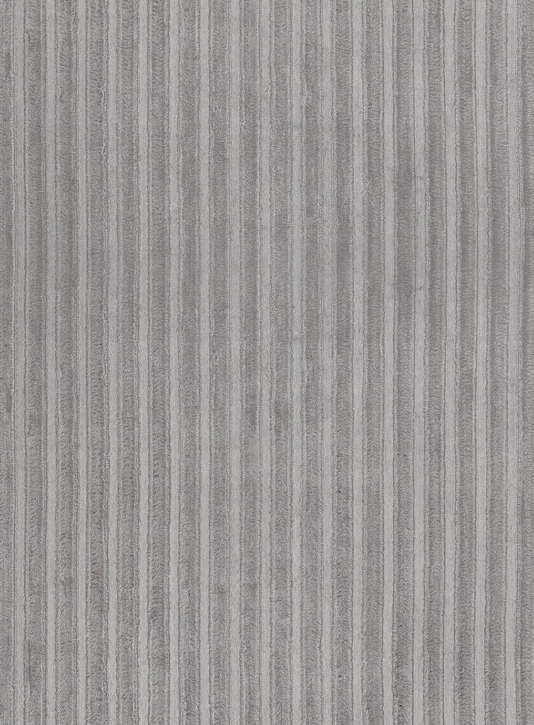 Tonca Grey Striped Washable Faux Fur Runner Rug