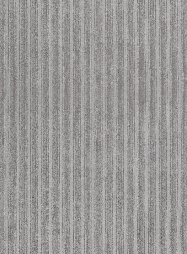 Tonca Grey Striped Washable Faux Fur Rug