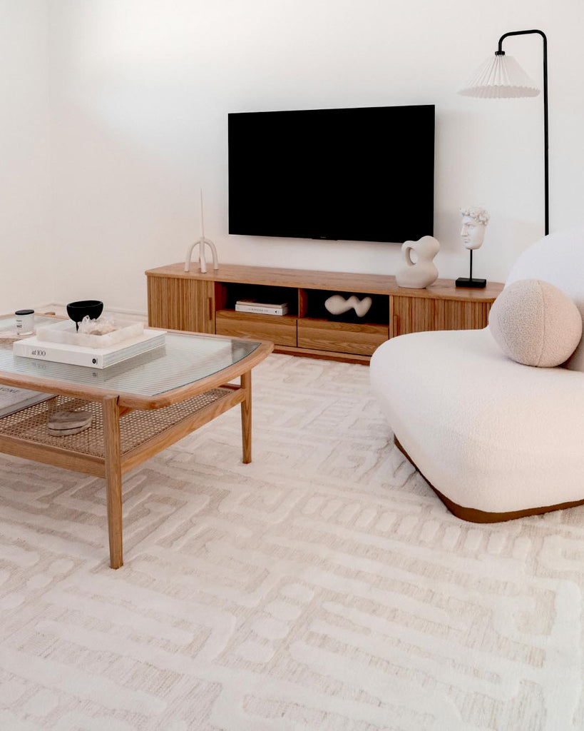 Trissa Beige and Ivory Abstract Tribal Rug