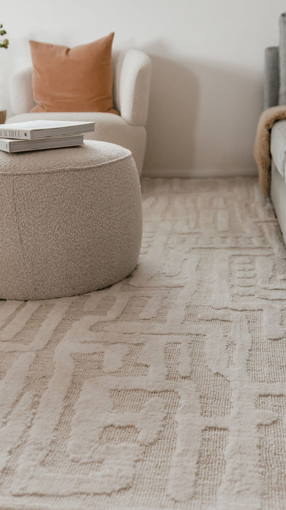 Trissa Beige and Ivory Abstract Tribal Rug