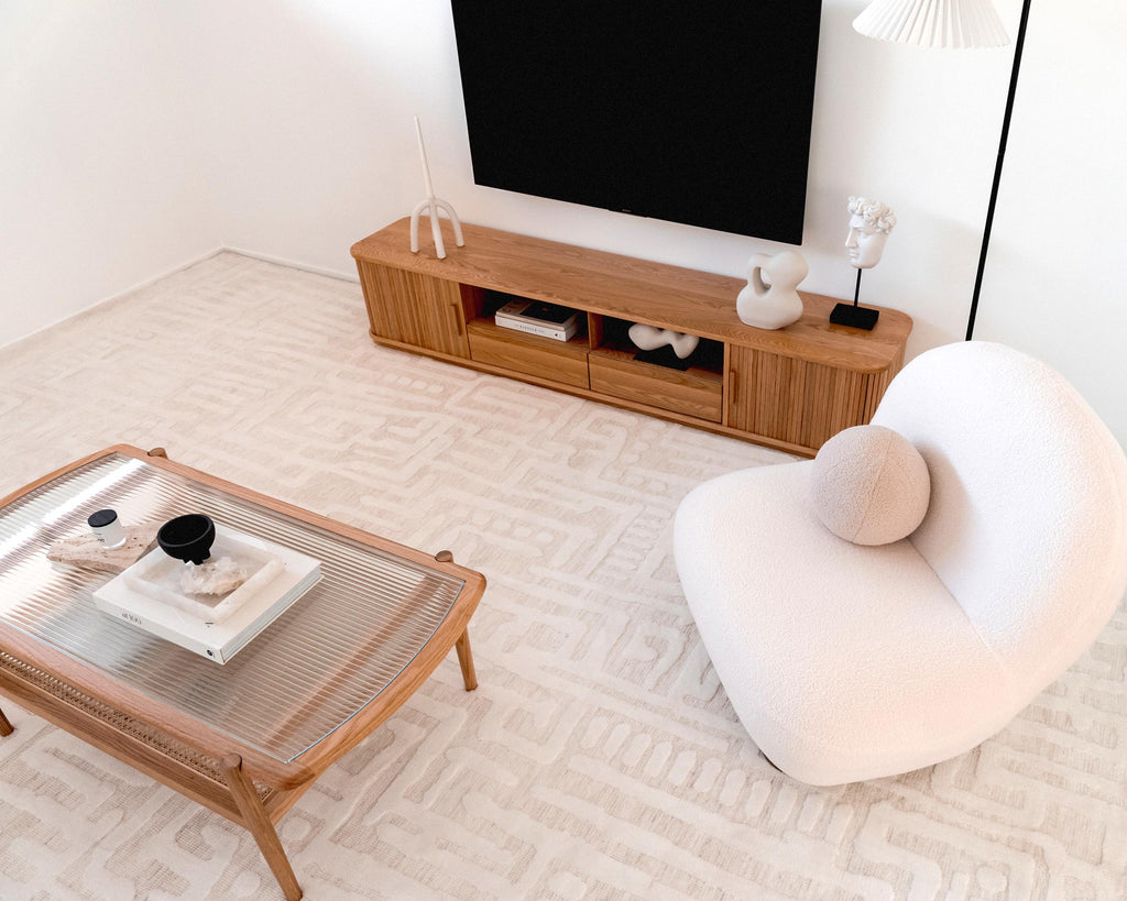 Trissa Beige and Ivory Abstract Tribal Rug