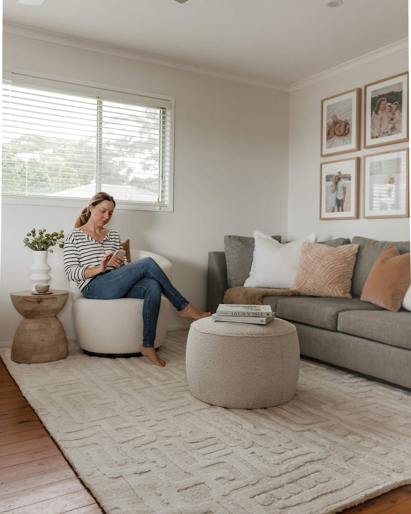 Trissa Beige and Ivory Abstract Tribal Rug