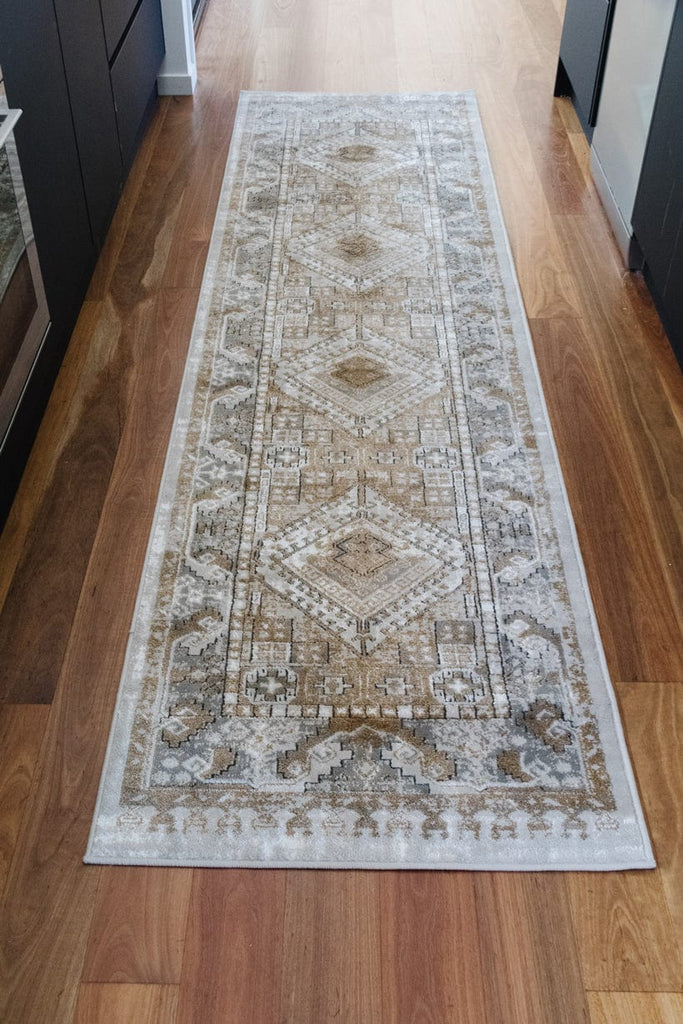 Tupelo Beige And Grey Tribal Medallion Runner Rug