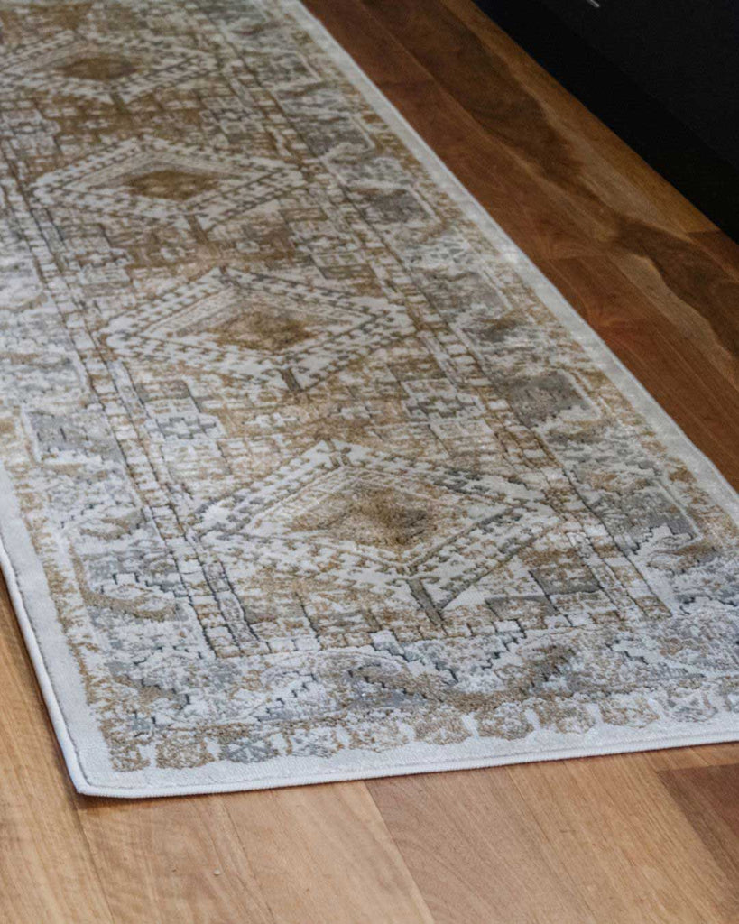 Tupelo Beige And Grey Tribal Medallion Runner Rug