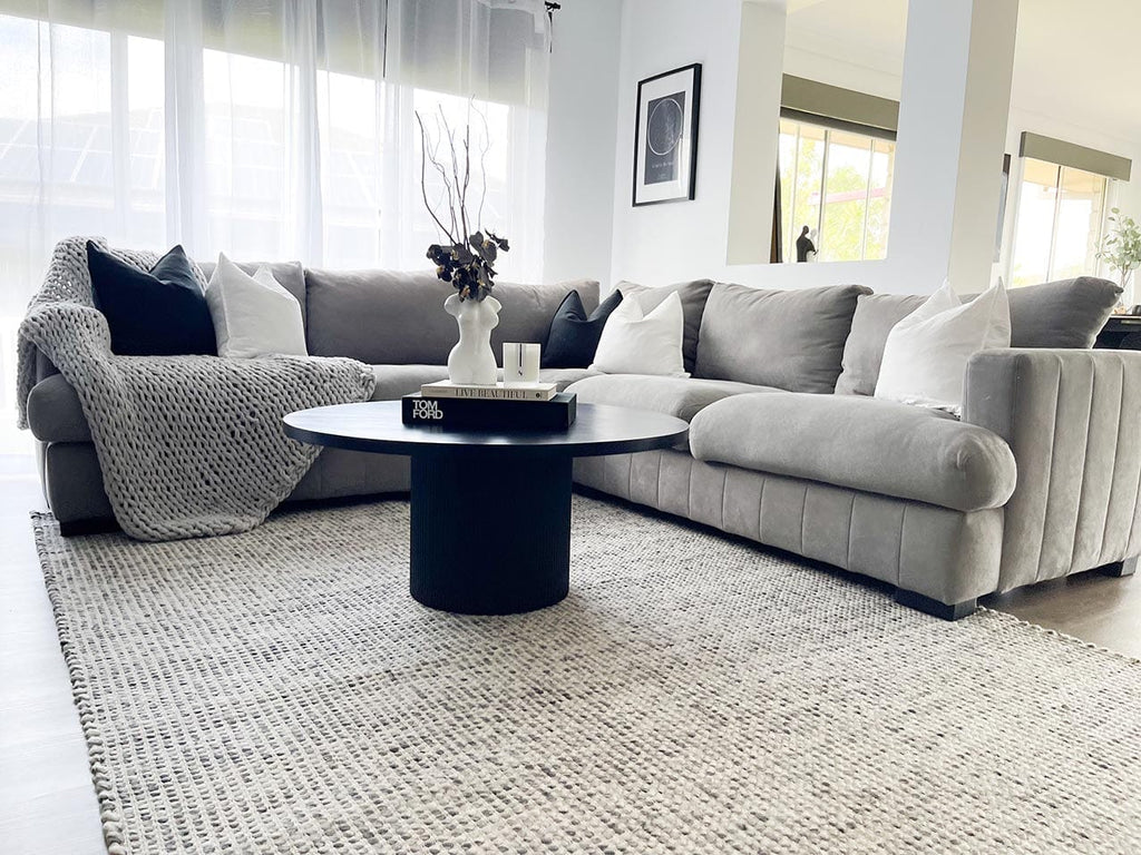 Vaasa Marbled Grey Chunky Wool Rug