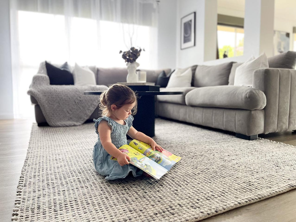 Vaasa Marbled Grey Chunky Wool Rug