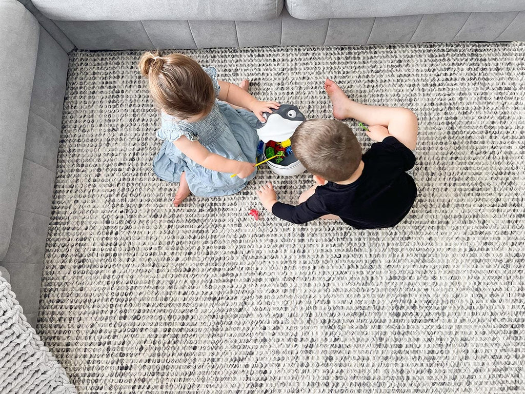 Vaasa Marbled Grey Chunky Wool Rug