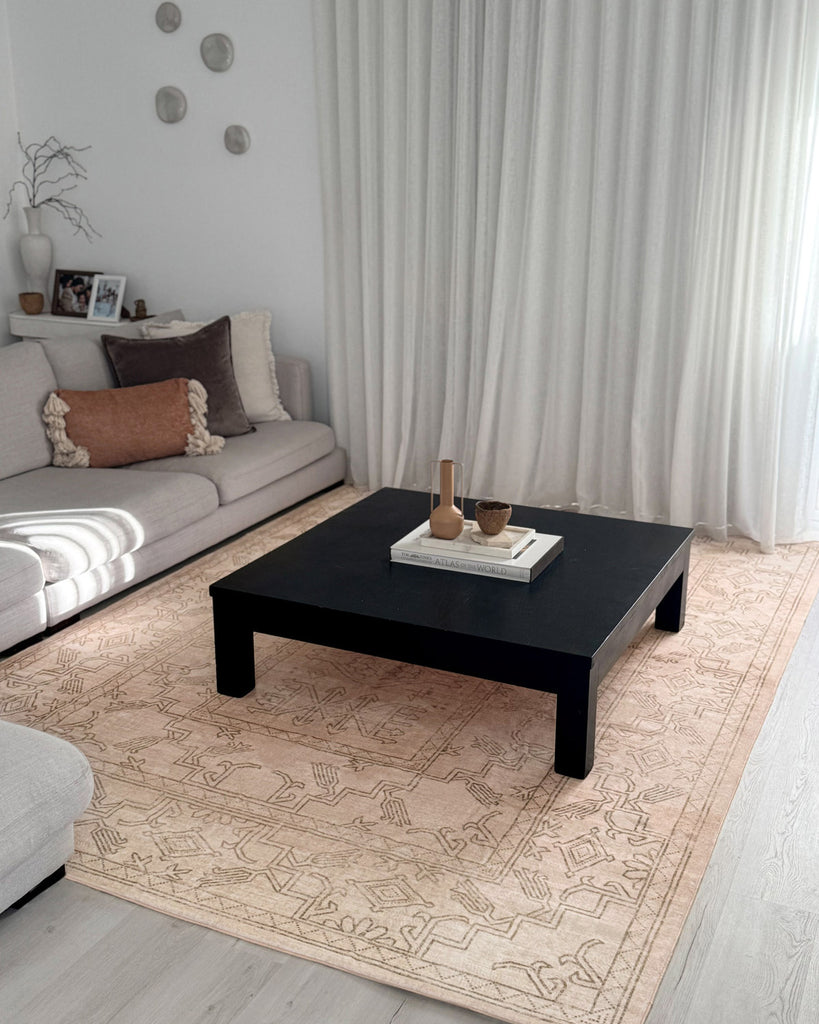 Valetta Beige Medallion Washable Rug