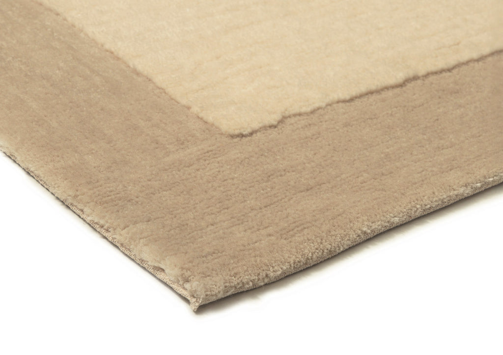 Verity Beige Bordered Shag Rug