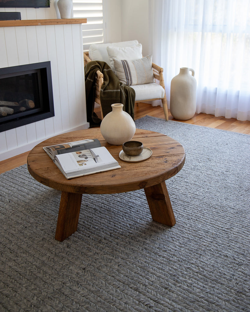 Vica Cream and Grey Braided Rug