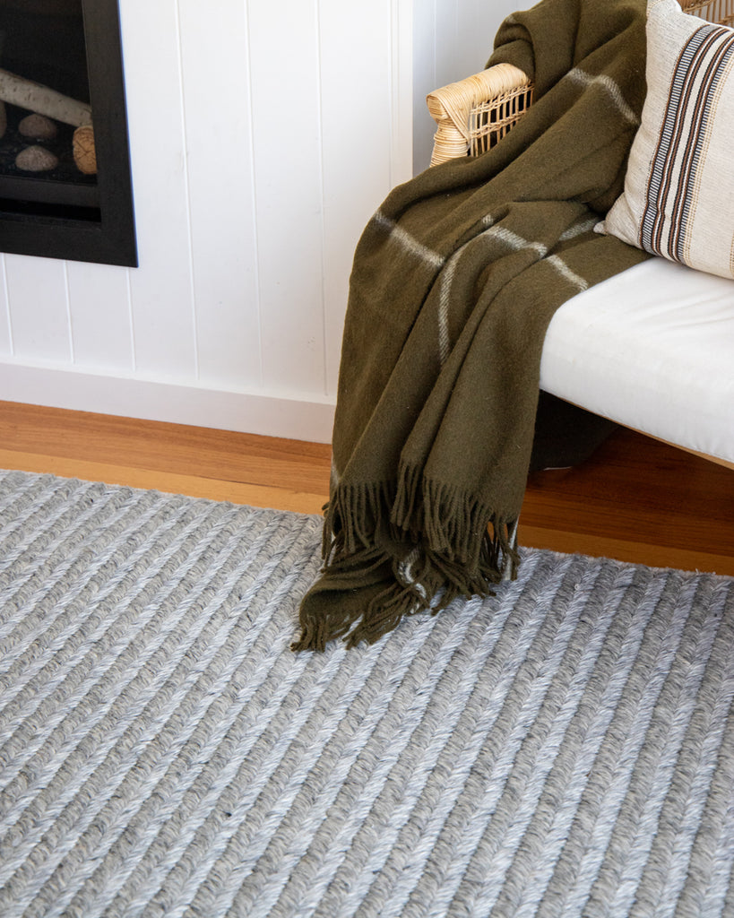 Vica Cream and Grey Braided Rug