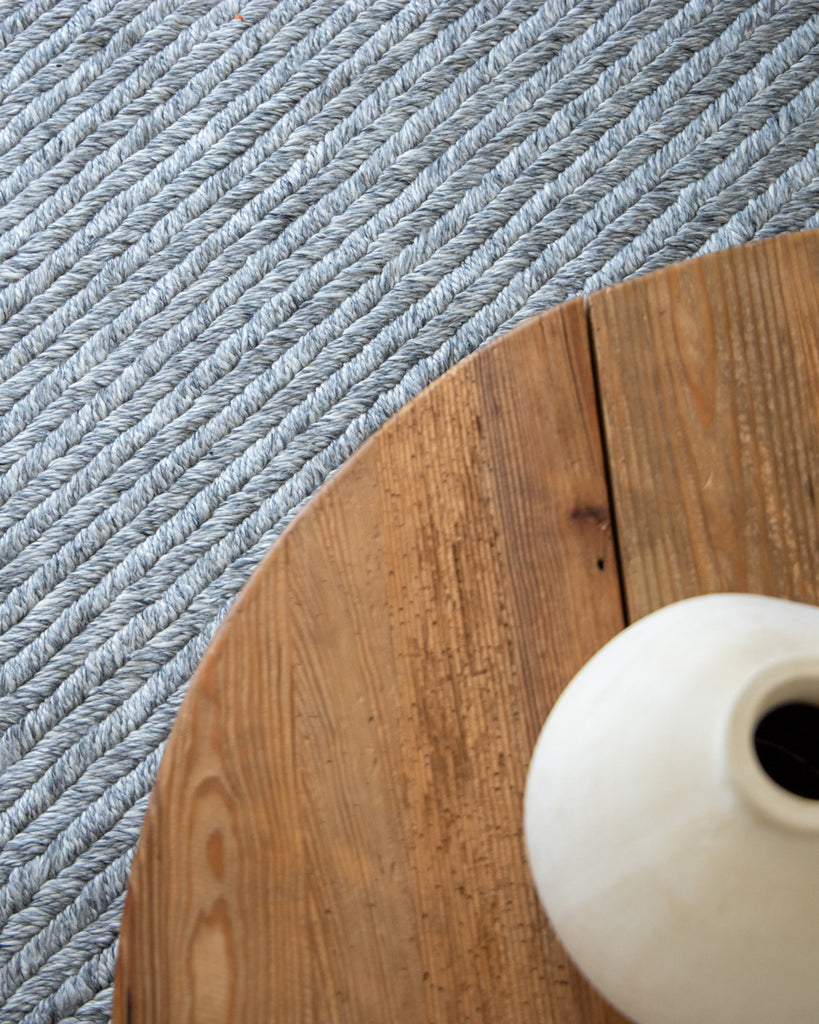 Vica Cream and Grey Braided Rug