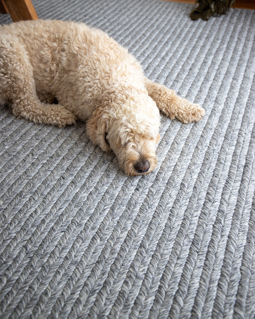 Vica Cream and Grey Braided Rug