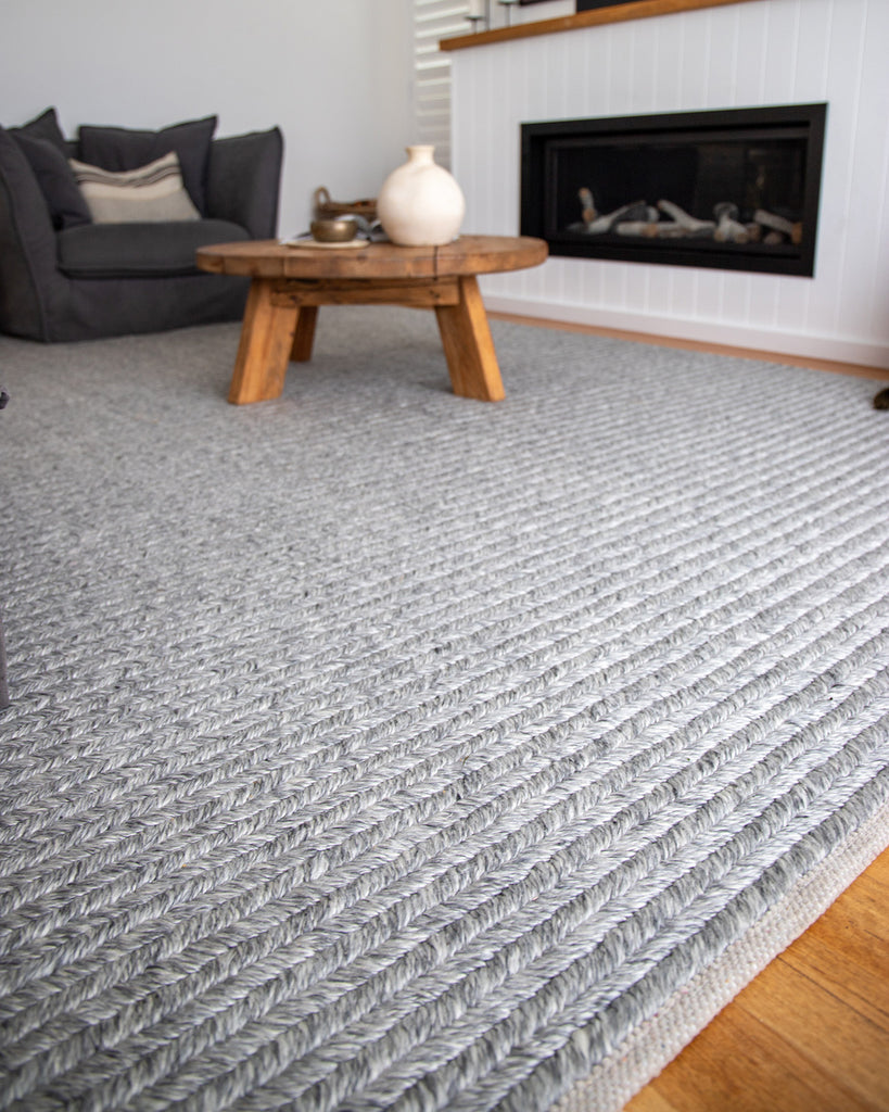 Vica Cream and Grey Braided Rug