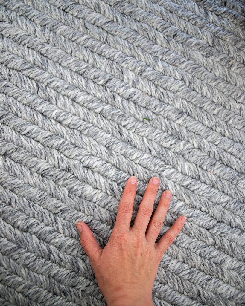Vica Cream and Grey Braided Rug