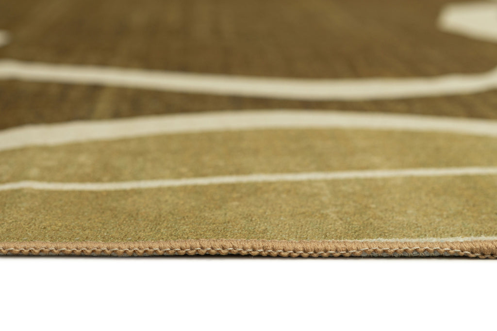 Vivienne Dark Green Botanical Washable Rug