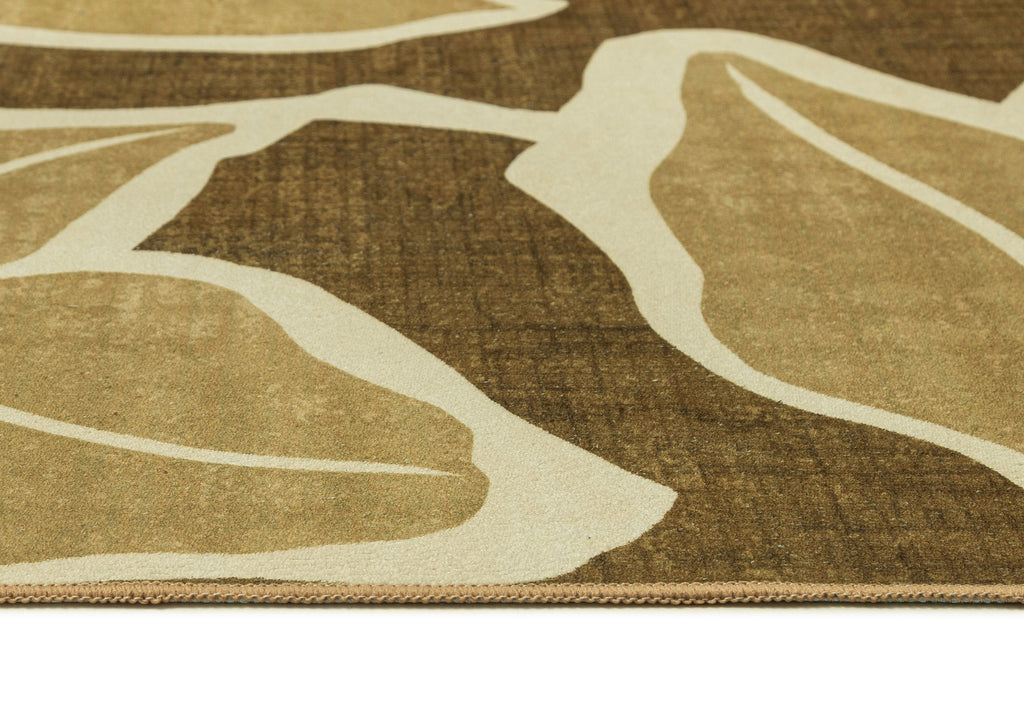 Vivienne Dark Green Botanical Washable Rug