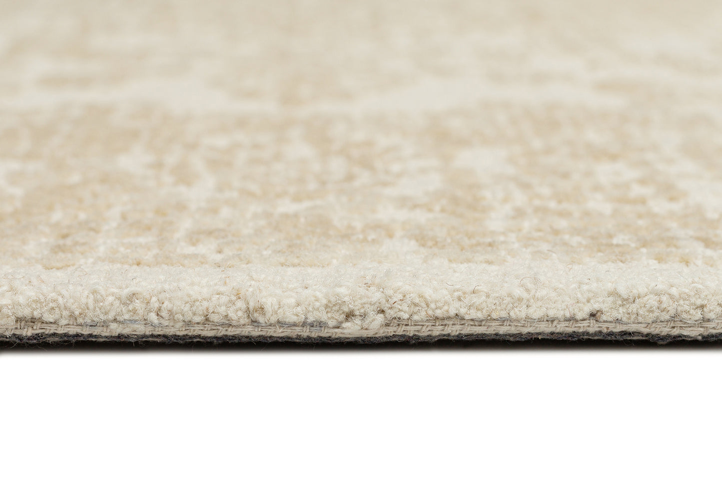 Waleska Ivory Taupe Medallion Tufted Wool Rug