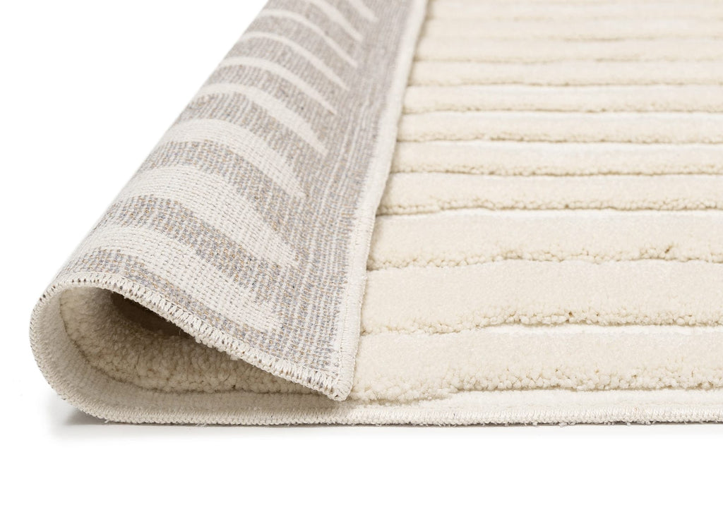 Yoanna Ivory Abstract Striped Rug
