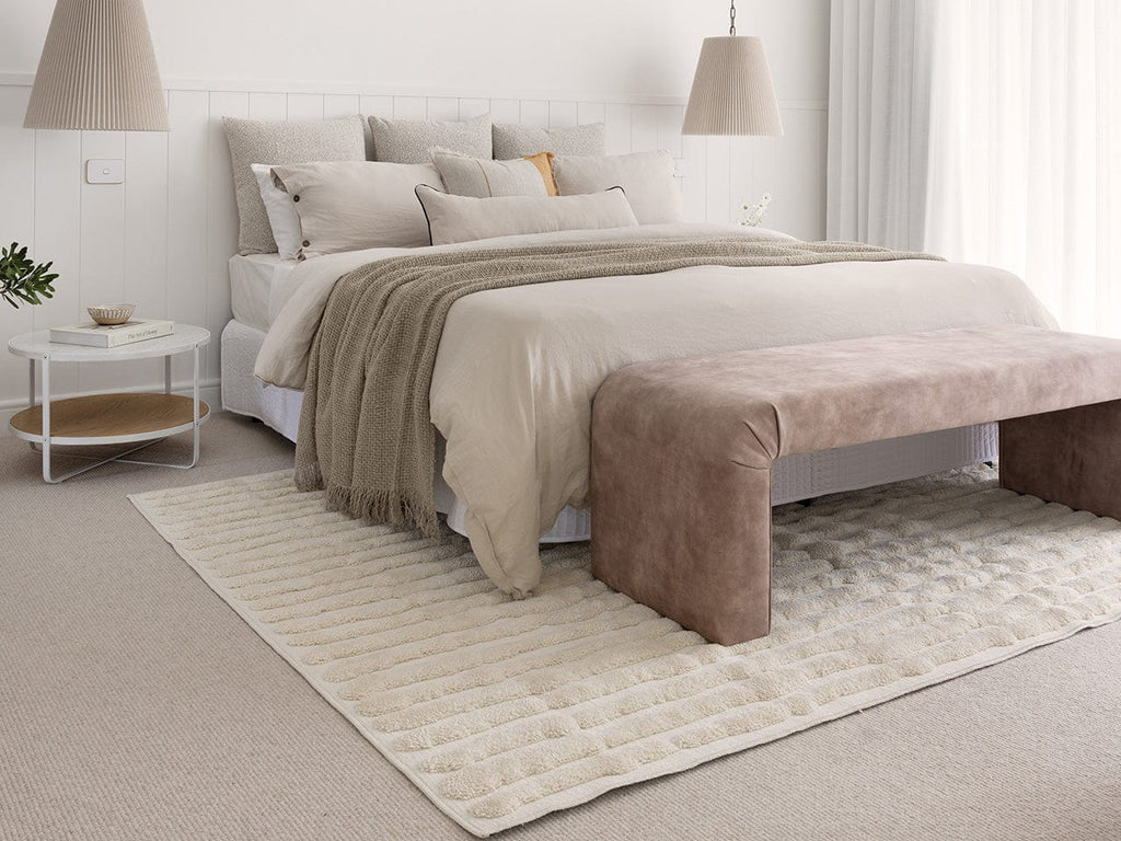 Yoanna Ivory Abstract Striped Rug
