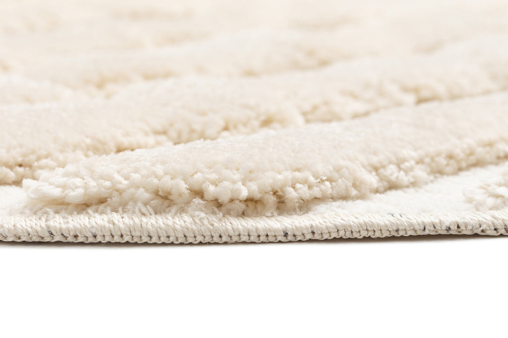 Yoanna Ivory Abstract Striped Round Rug