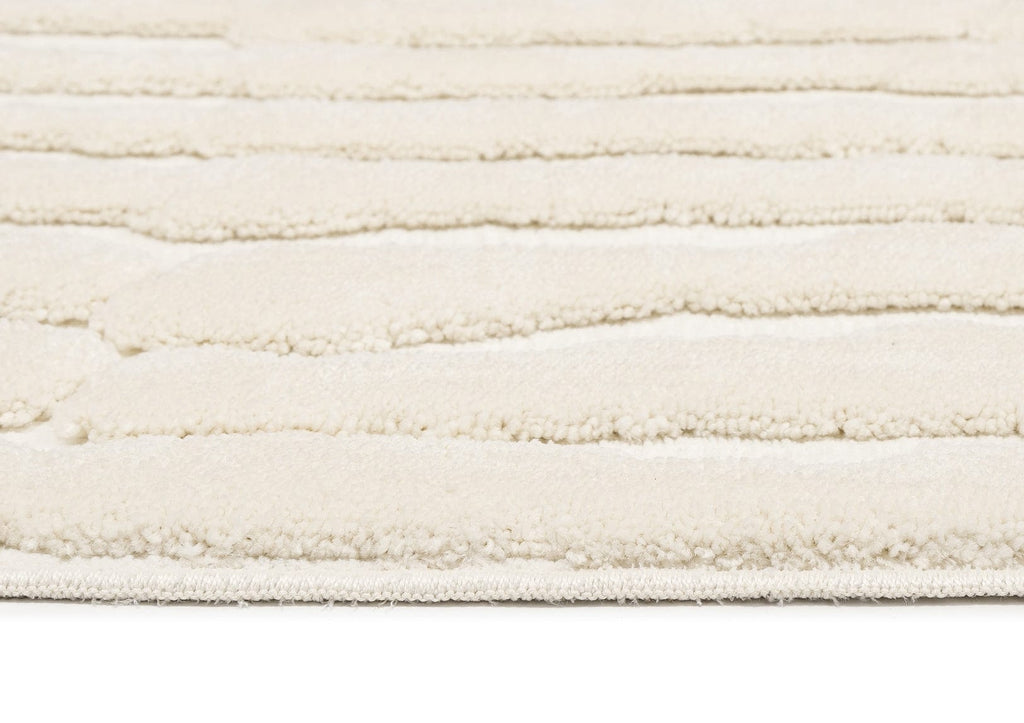 Yoanna Ivory Abstract Striped Rug