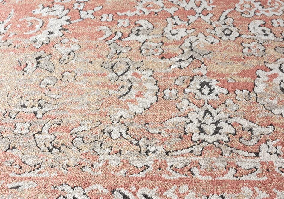 Yolanda Peach Terracotta Transitional Floral Motif Rug