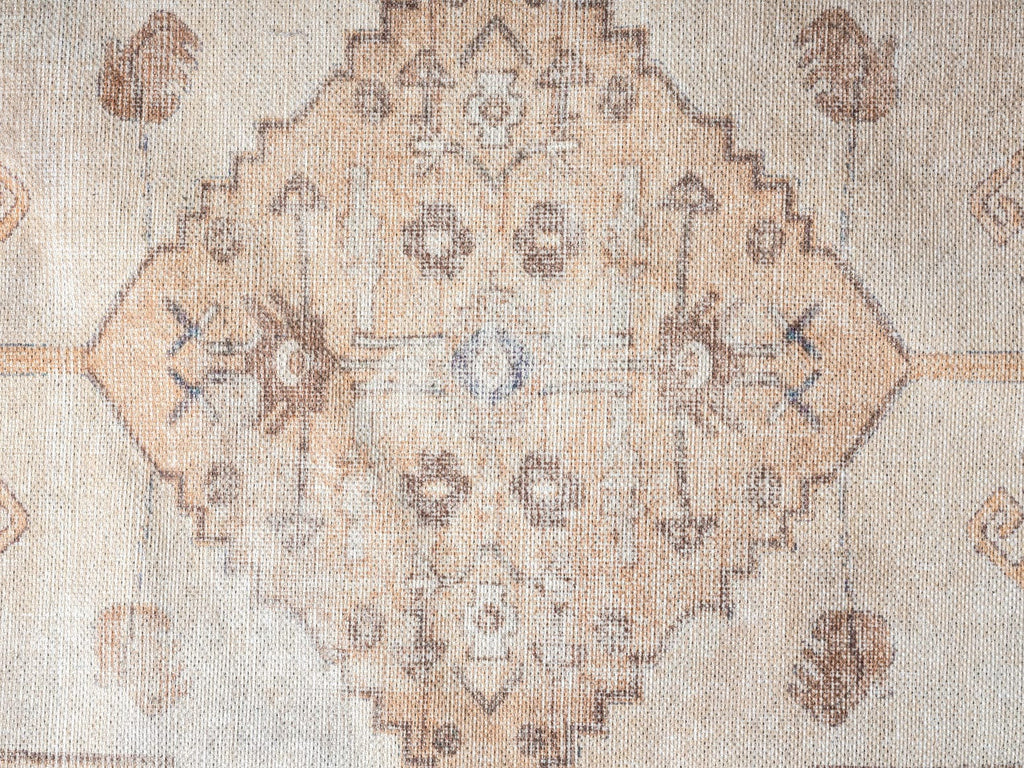 Yvana Brown and Beige Traditional Distressed Washable Rug
