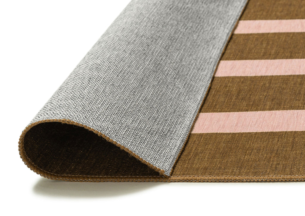 Zahra Taupe and Mocha Striped Indoor Outdoor Rug