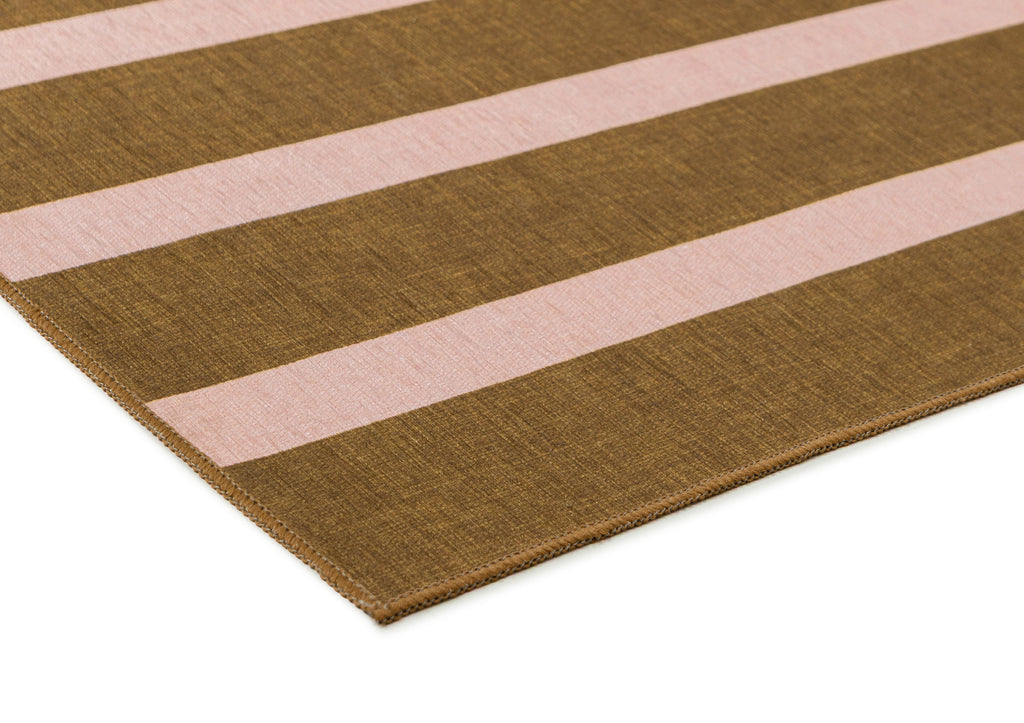 Zahra Taupe and Mocha Striped Indoor Outdoor Rug