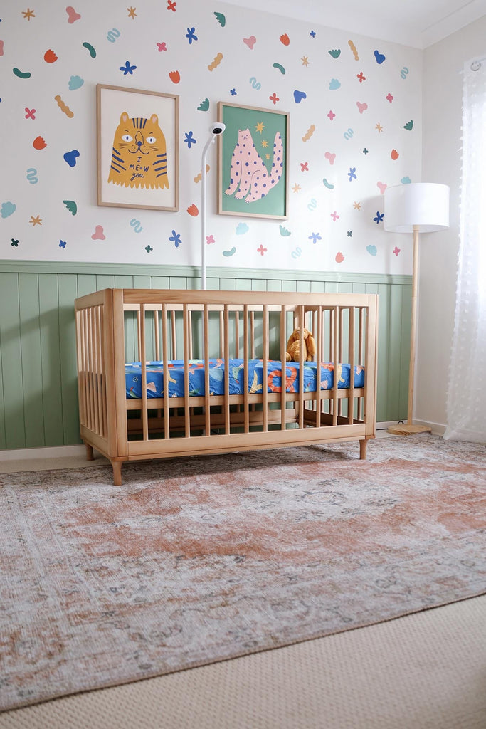 Zarina Orange and Beige Traditional Distressed Washable Rug