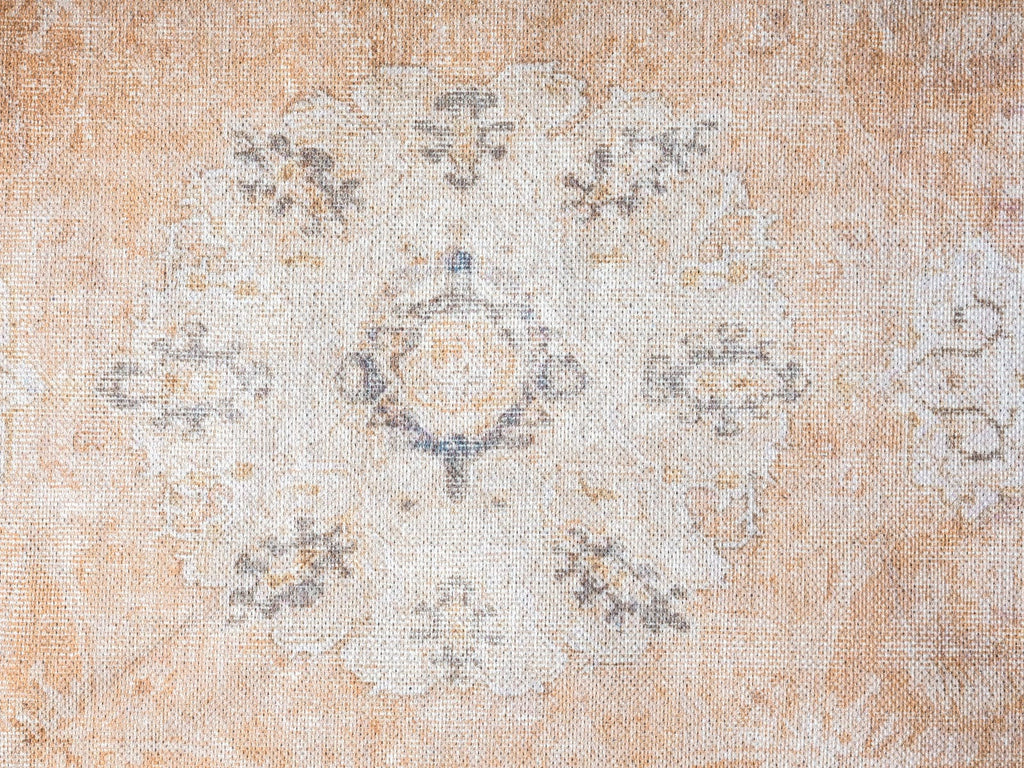 Zarina Orange and Beige Traditional Distressed Washable Rug