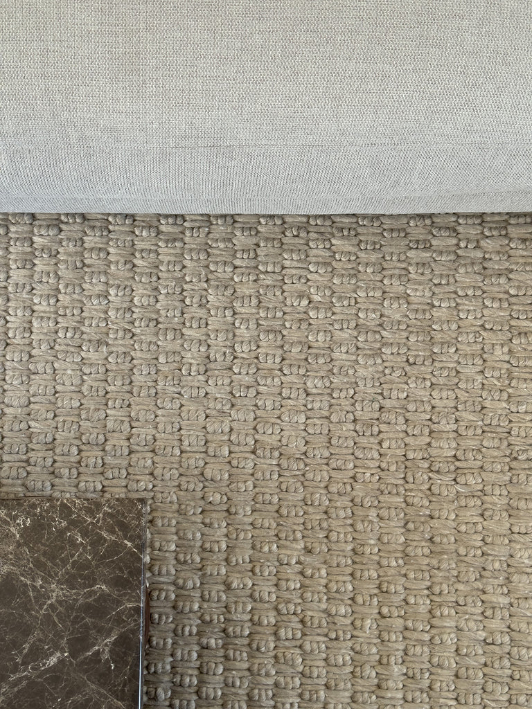 Zilya Beige Chunky Wool Rug