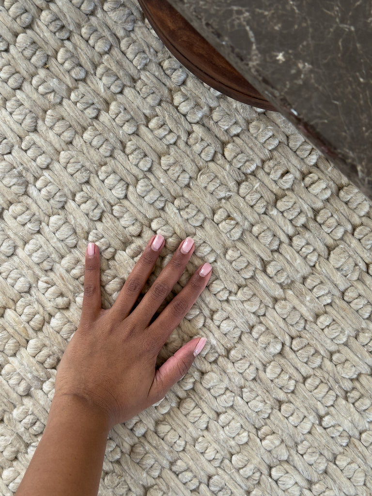 Zilya Beige Chunky Wool Rug