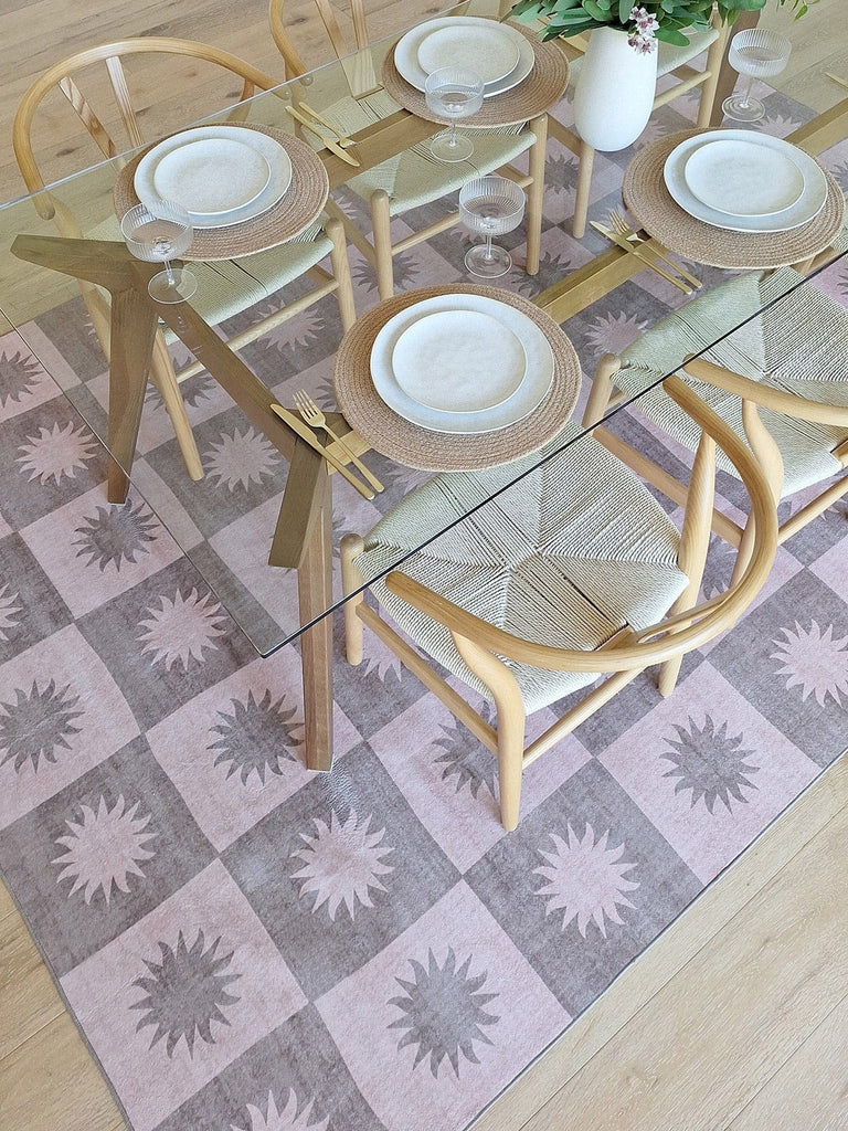 Zimra Light Pink Washable Rug