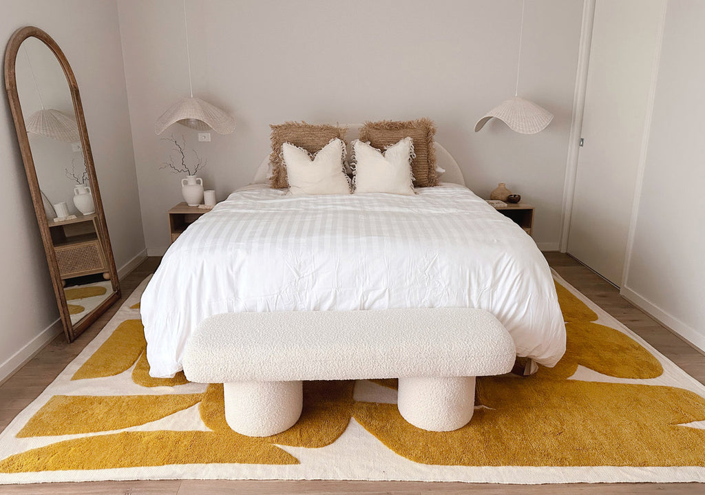 Zulema Mustard Abstract Washable Wool Rug