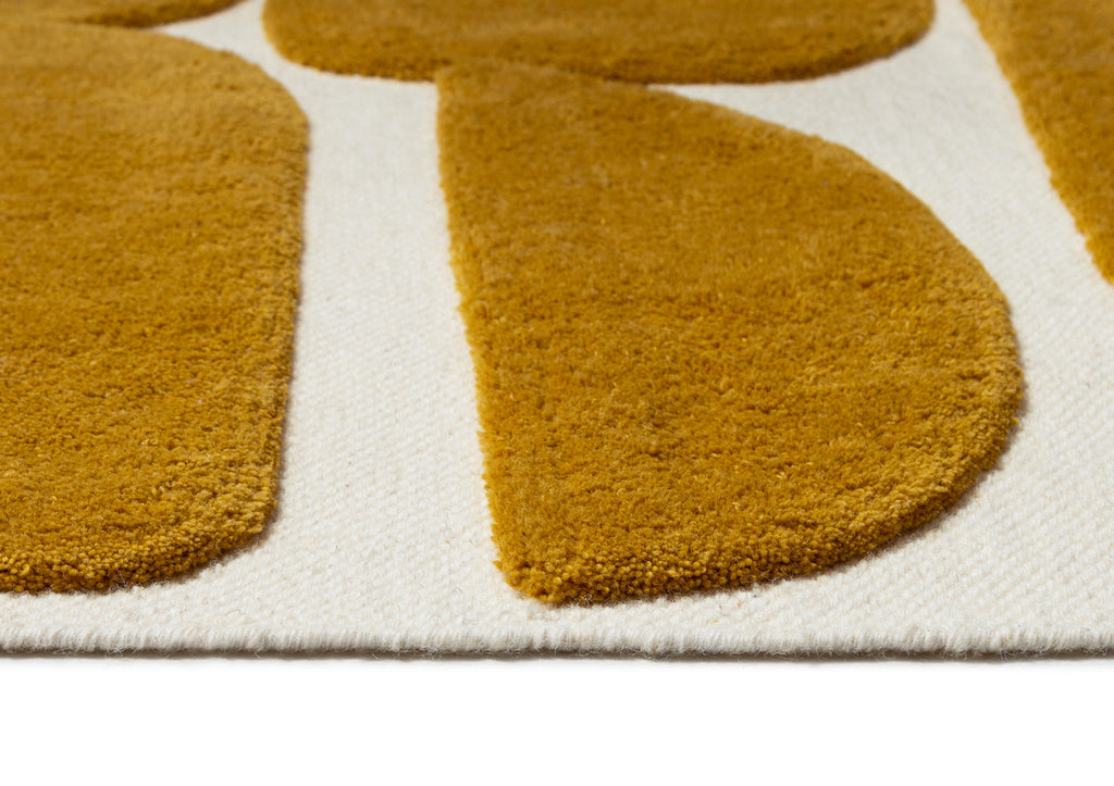 Zulema Mustard Abstract Washable Wool Rug