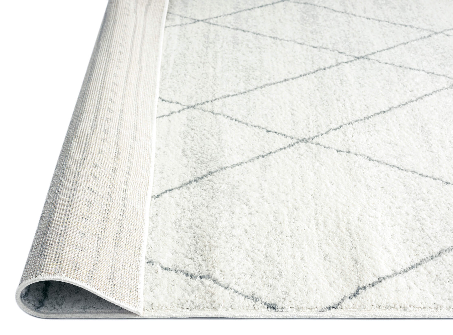 Naroa Grey and Ivory Diamond Tribal Rug