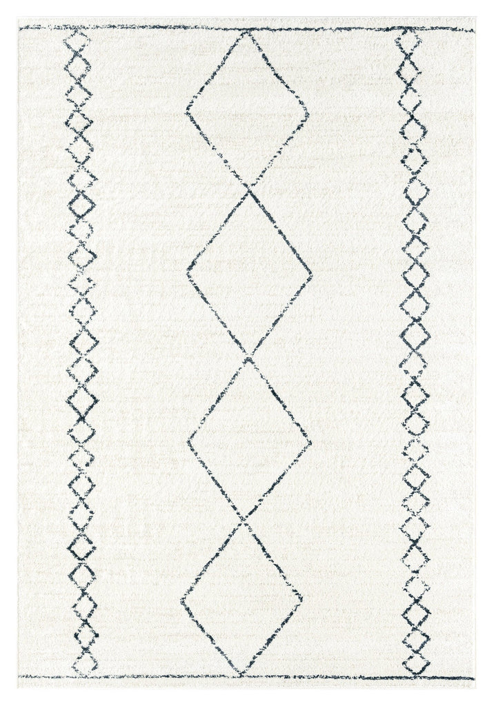 Tamira Grey and Ivory Diamond Tribal Rug