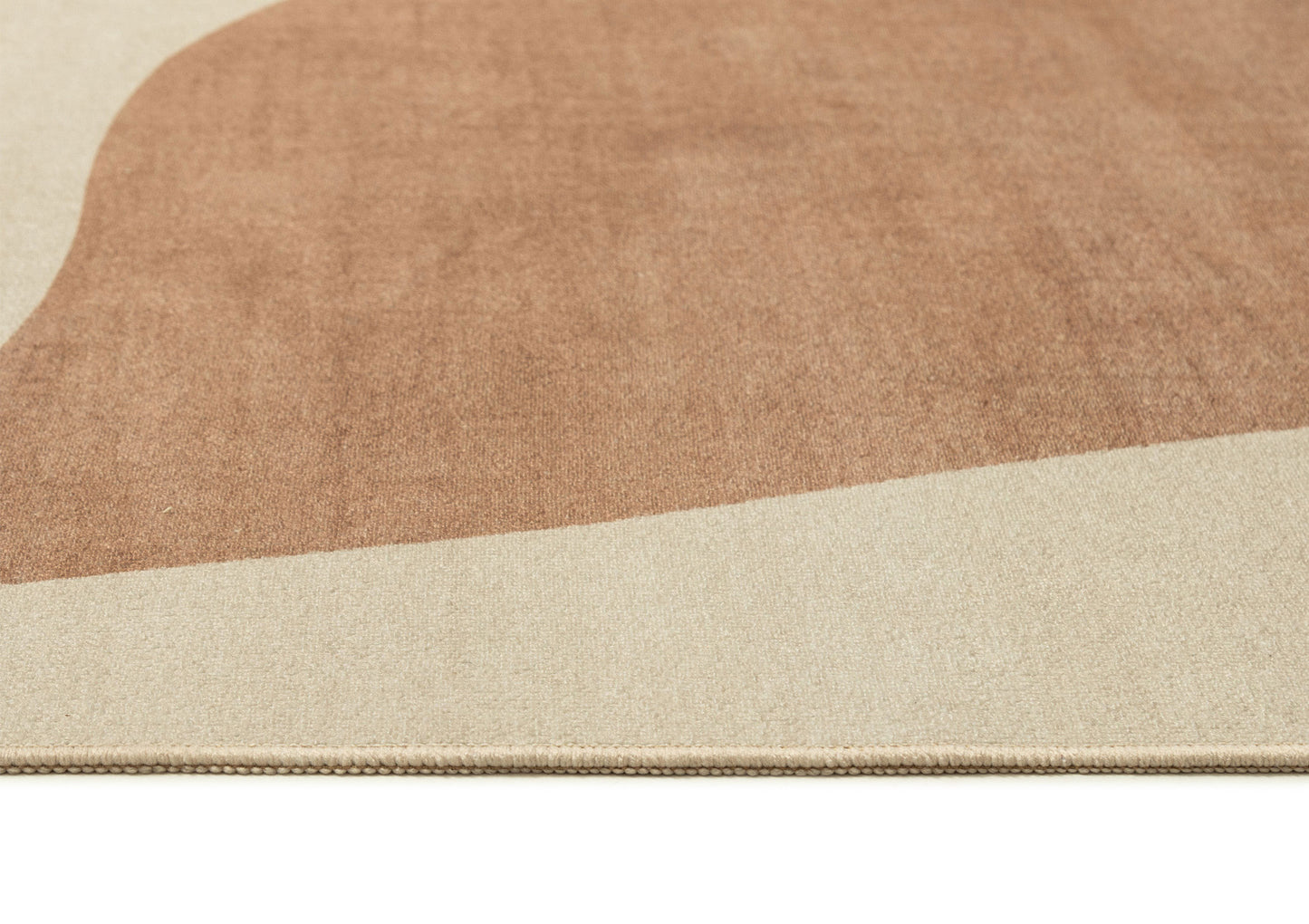 Aara Terracotta and Cream Botanical Washable Rug