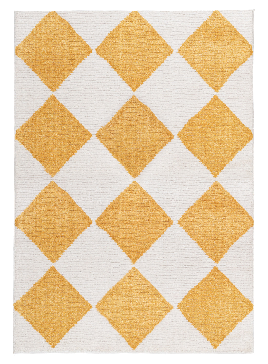 Agatha Ivory and Yellow Checkered Rug