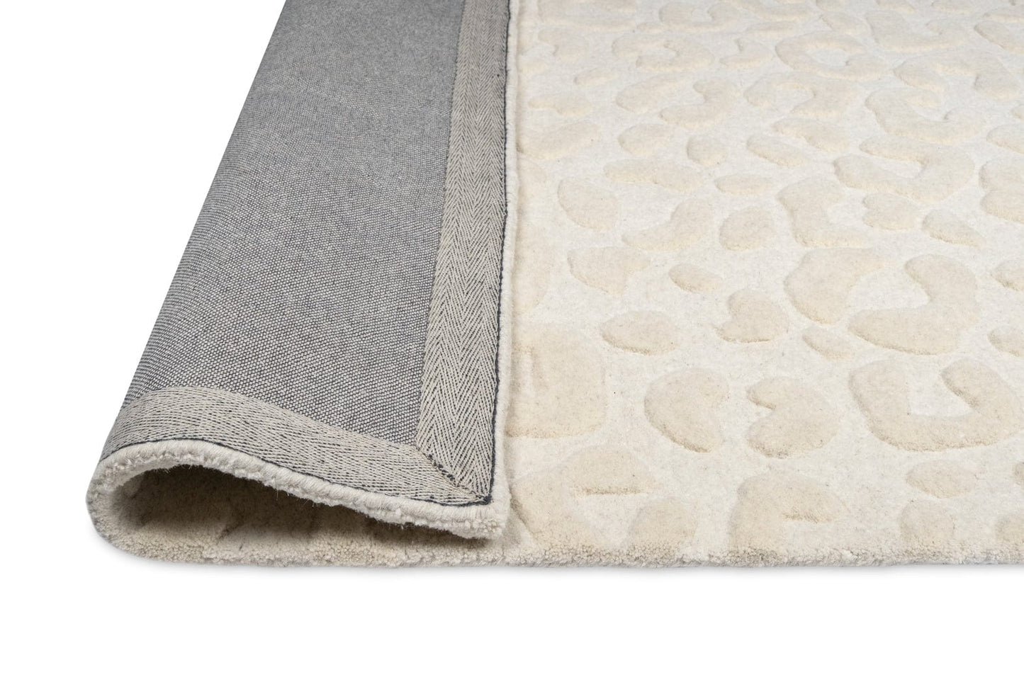 Agnes Ivory Cream Carved Animal Pattern Rug